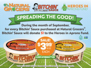 Natural Grocers® Announces Collaboration with Bitchin' Sauce to Benefit Natural Grocers Heroes in Aprons Fund