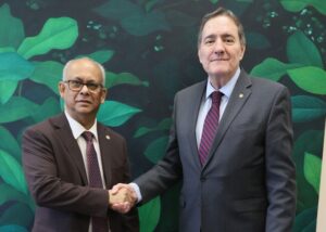PAHO Director meets with new OAS Secretary General Albert Ramdin to discuss the inter-American system and health priorities in the Americas.