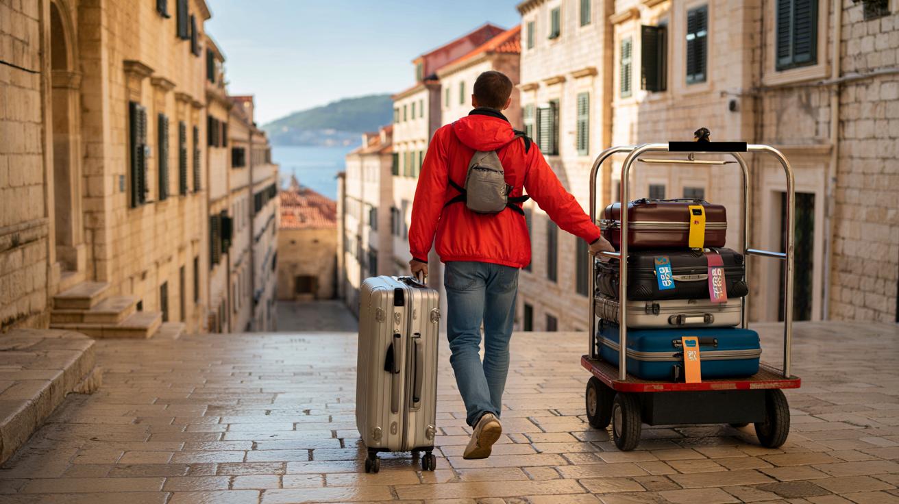 Between the door and the hotel you have to move on: is it all the way without roads and what changes?